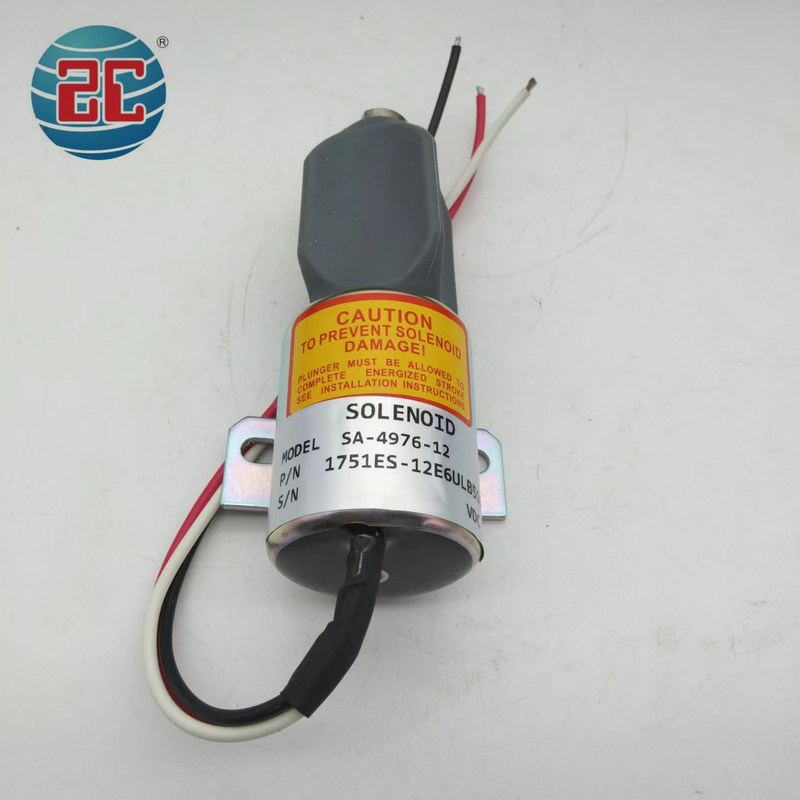 SA-4876-12 1751ES-12E6ULB5S8 Ekskavatör Motoru için Durdurma Solenoid Valfı 12V 3 Telli